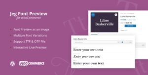 Jeg Font Preview - WooCommerce Extension Plugin