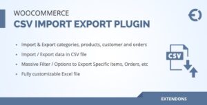 Woocommerce csv import export plugin - orders customers products