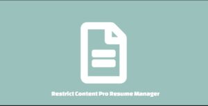 Restrict Content Pro Resume Manager
