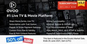 OVOO - Live TV & Movie Portal CMS with Membership System