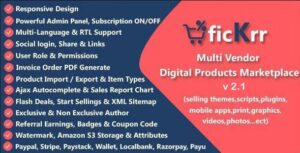 ficKrr - Multi Vendor Digital Products Marketplace with Subscription ON / OFF