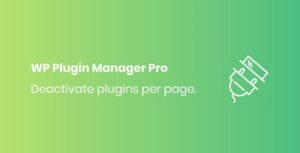 WP Plugin Manager Pro - Deactivate Plugins Per Page