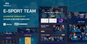 Triple-A - eSport Team Gaming WooCommerce Elementor Template Kit