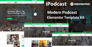 iPodcast - Modern Podcast Elementor Template Kit