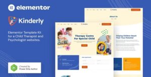 Kinderly - Child Therapist & Psychologist Elementor Template Kit