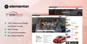 Mobirentz - Car Rental & Auto Dealer Elementor Template Kit