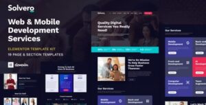 Solvero - Web & Mobile Development Service Elementor Template Kit