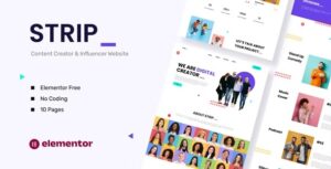 Strip - Content Creator & Influencer Elementor Template Kit