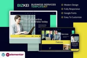 Bizkei - Business & Services Elementor Template Kit