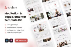 Soulme Yoga - Meditation & Wellness Mindfulness Elementor Template Kit