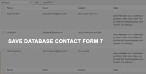 Contact Form 7 Save To Database / CSV / PDF