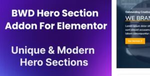 BWD Hero Section Addon For Elementor