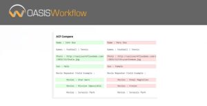 OASIS Workflow ACF Compare