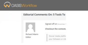 OASIS Workflow Editorial Comments