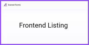 Everest Forms Frontend Listing